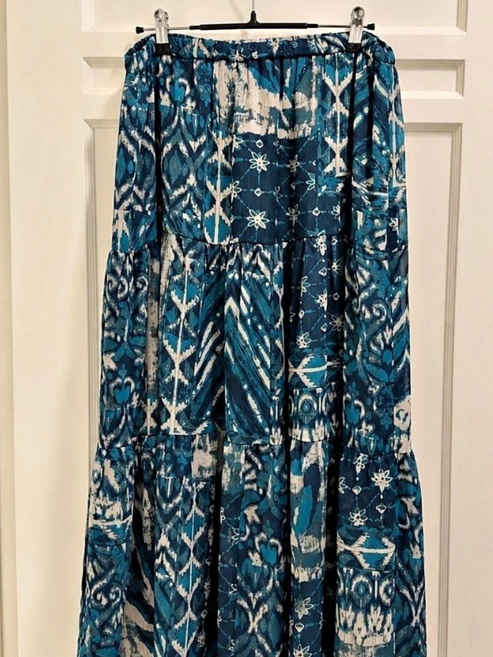 ZARA Blue & White Printed Maxi Skirt